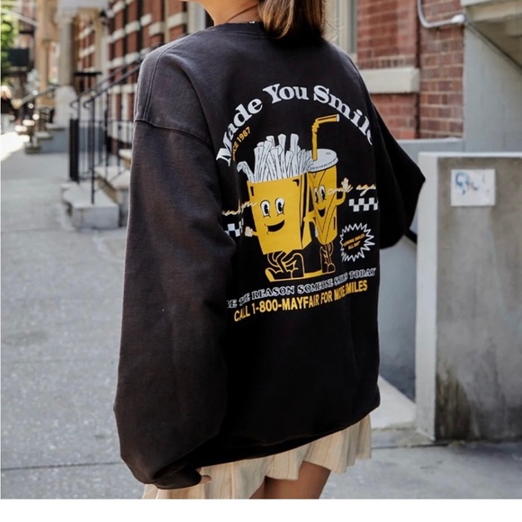 MAYFAIR made you smile sweatshirt ONE SIZE - Picture 3 of 6